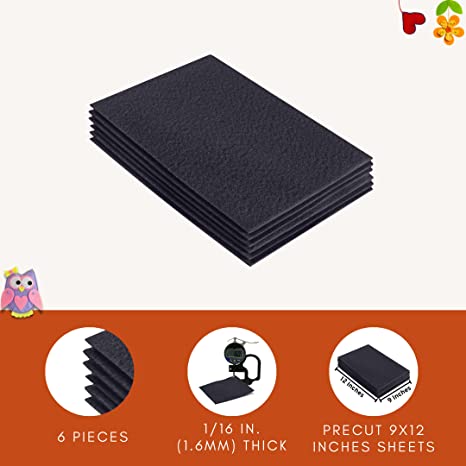 FabricLA Acrylic Felt 9"X12" Sheet Packs | Dark Gray - Prismatic Fiber Arts