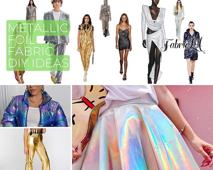 Hologram Metallic Foil Spandex Knit Fabric 4-Way Stretch, 60" Inch Wide| Multicolor - Prismatic Fiber Arts