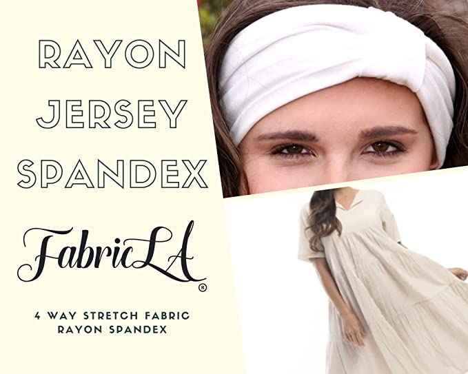 Ivory Rayon Spandex Jersey Knit Fabric – 60" Wide, 240 GSM | 4-Way Stretch by the Yard | FabricLA