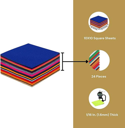 10" x 10" Acrylic Felt Sheets by FabricLA | Multi-Colors - Prismatic Fiber Arts