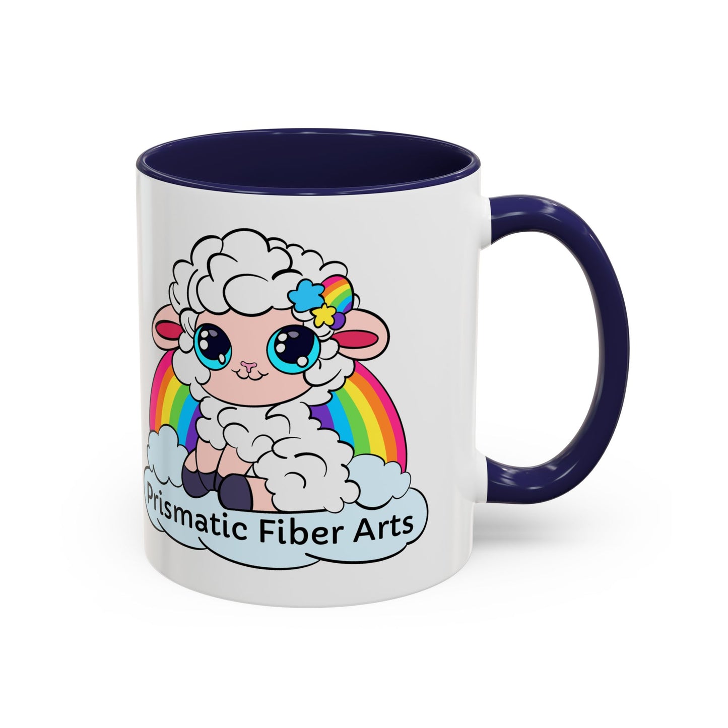 PFA "Logo" Accent Coffee Mug (11, 15oz) - Prismatic Fiber Arts