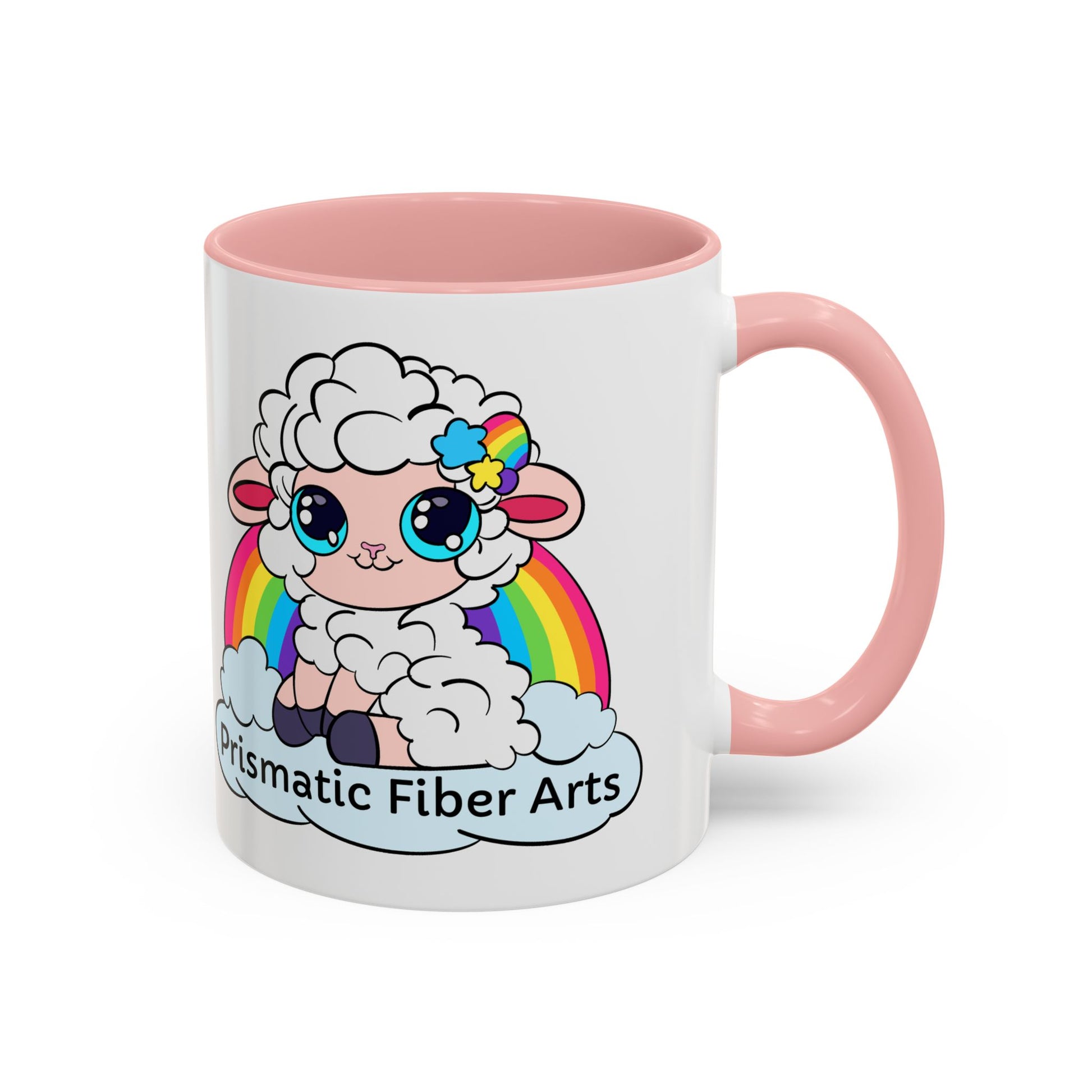 PFA "Logo" Accent Coffee Mug (11, 15oz) - Prismatic Fiber Arts