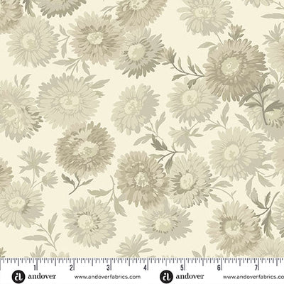 Cream Dove Chrysanthemum 108's by Laundry Basket Quilts Cotton Wideback Fabric Per Yard - Prismatic Fiber Arts