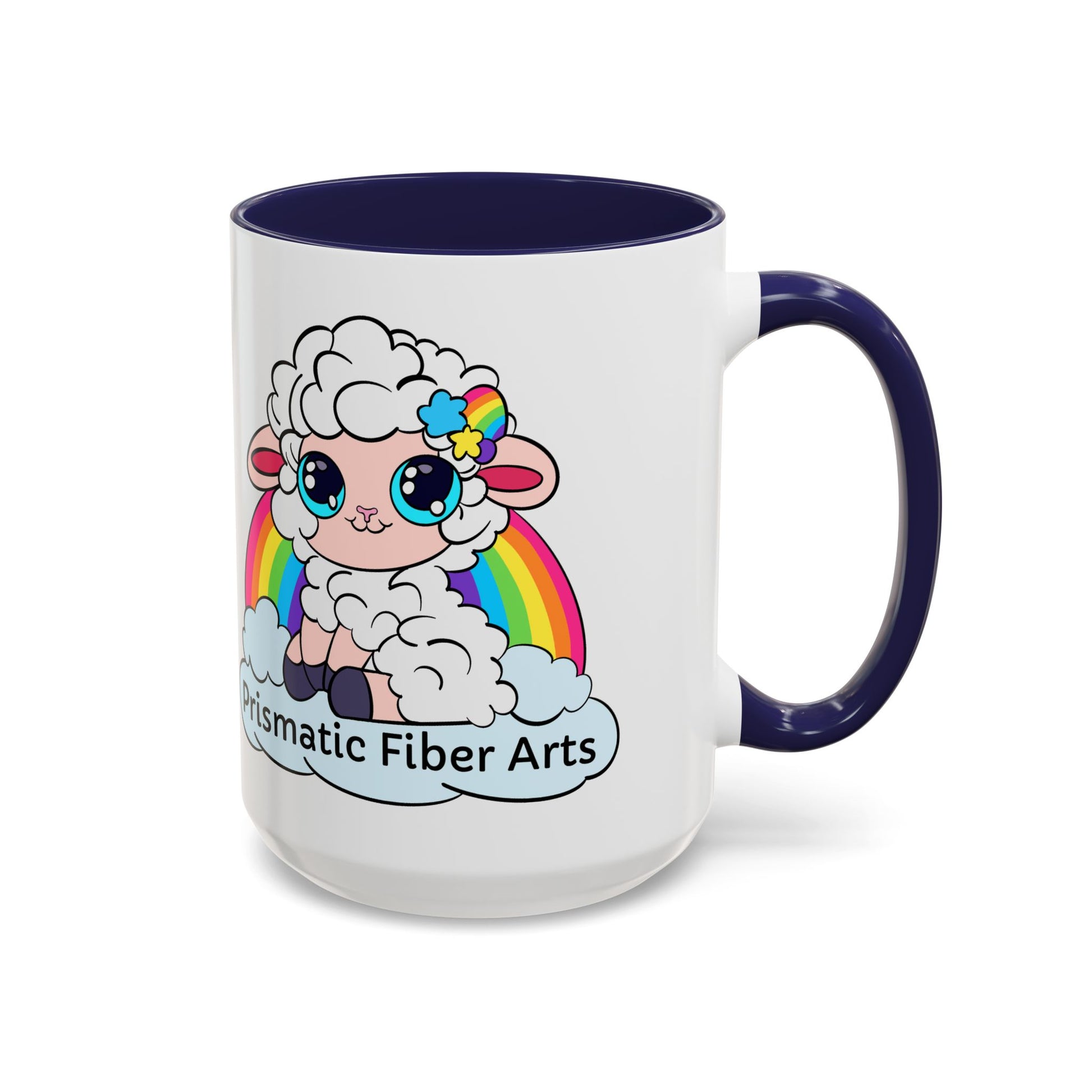 PFA "Logo" Accent Coffee Mug (11, 15oz) - Prismatic Fiber Arts