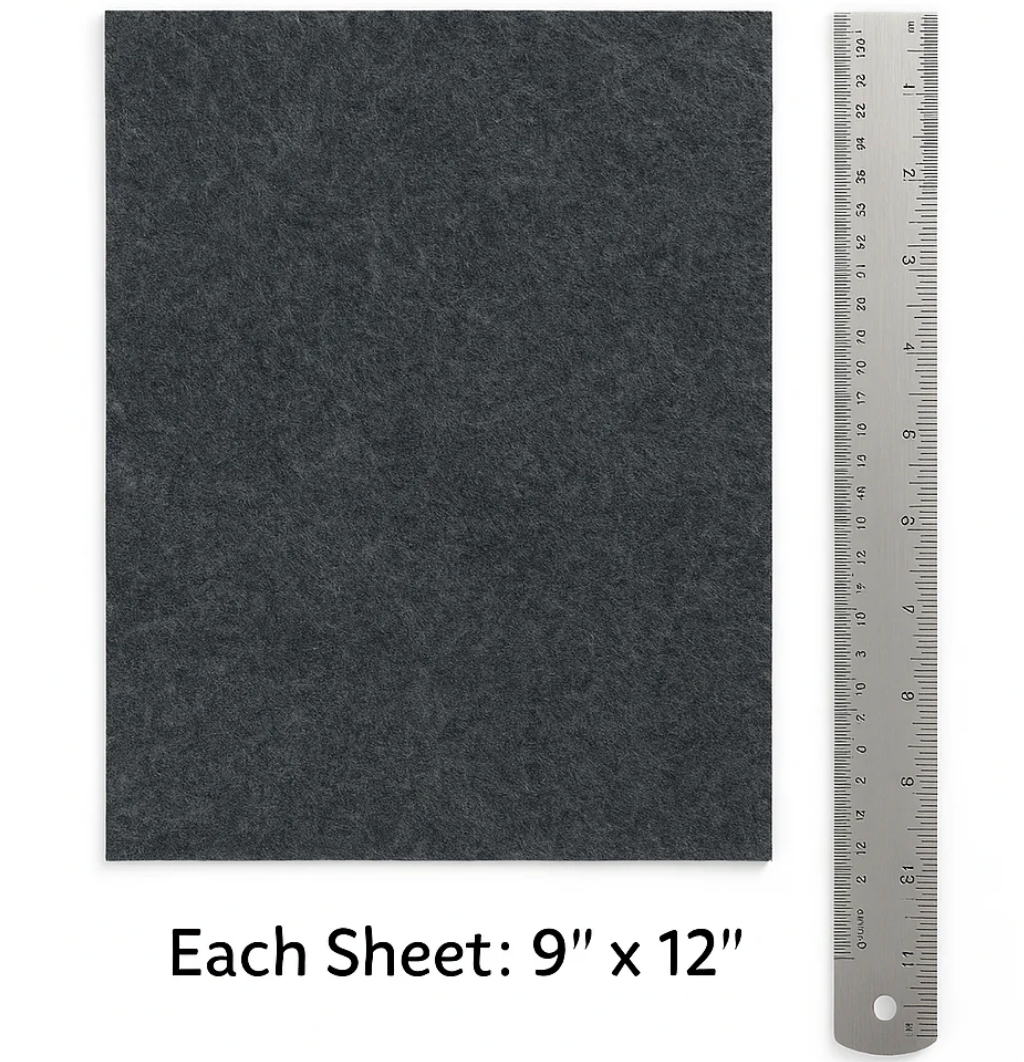 3.2mm Thick Acrylic Felt Sheets – 12"x18" Multi-Color or Single Color Options - Prismatic Fiber Arts