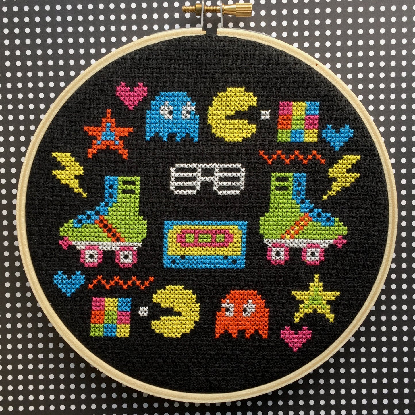 80's Sampler Counted Cross Stitch DIY KIT - Prismatic Fiber Arts