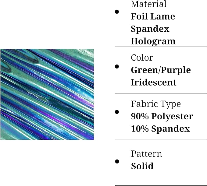 Hologram Metallic Foil Spandex Knit Fabric 4-Way Stretch, 60" Inch Wide| Multicolor - Prismatic Fiber Arts