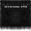 FabricLA Faux Fur Fabric - 8 Pieces Square Fur Material Fabric - 10" X 10" Inches (25cm x 25cm) - Shaggy Fur Patches Fabric Cuts Chair Cover Seat Cushion for DIY Craft - - Prismatic Fiber Arts