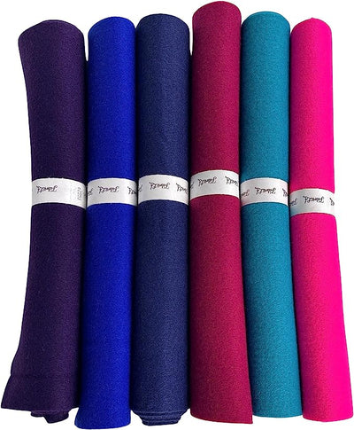 FabricLA Craft Felt Rolls 6 Pieces - 12" X 18" Inches Assorted Color Non-Woven Soft Felt Material - Acrylic Felt Roll for DIY Craftwork, Sewing and Patchwork - Color Visions - Prismatic Fiber Arts