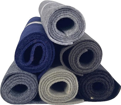 FabricLA Craft Felt Rolls 6 Pieces - 12" X 18" Inches Assorted Color Non-Woven Soft Felt Material - Acrylic Felt Roll for DIY Craftwork, Sewing and Patchwork - Colorful Grays - Prismatic Fiber Arts