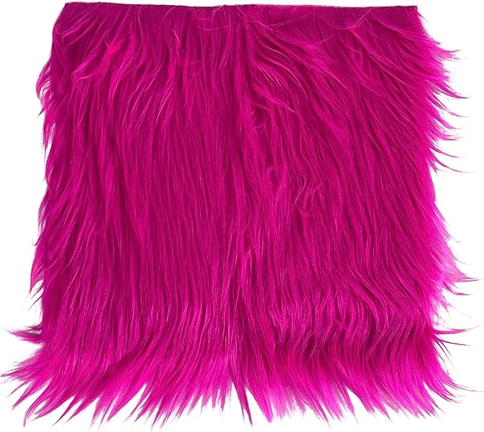 FabricLA Faux Fur Fabric - 8 Pieces Square Fur Material Fabric - 10" X 10" Inches (25cm x 25cm) - Shaggy Fur Patches Fabric Cuts Chair Cover Seat Cushion for DIY Craft -Multi Color