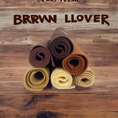 FabricLA Craft Felt Rolls 6 Pieces - 12" X 18" Inches Assorted Color Non-Woven Soft Felt Material - Acrylic Felt Roll for DIY Craftwork, Sewing and Patchwork - Brown Palette - Prismatic Fiber Arts