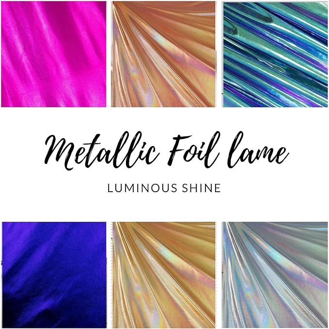 Hologram Metallic Foil Spandex Knit Fabric 4-Way Stretch, 60" Inch Wide| Multicolor - Prismatic Fiber Arts