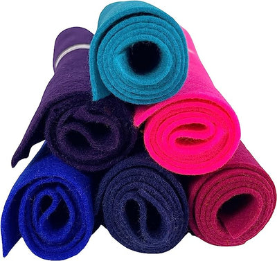 FabricLA Craft Felt Rolls 6 Pieces - 12" X 18" Inches Assorted Color Non-Woven Soft Felt Material - Acrylic Felt Roll for DIY Craftwork, Sewing and Patchwork - Color Visions - Prismatic Fiber Arts