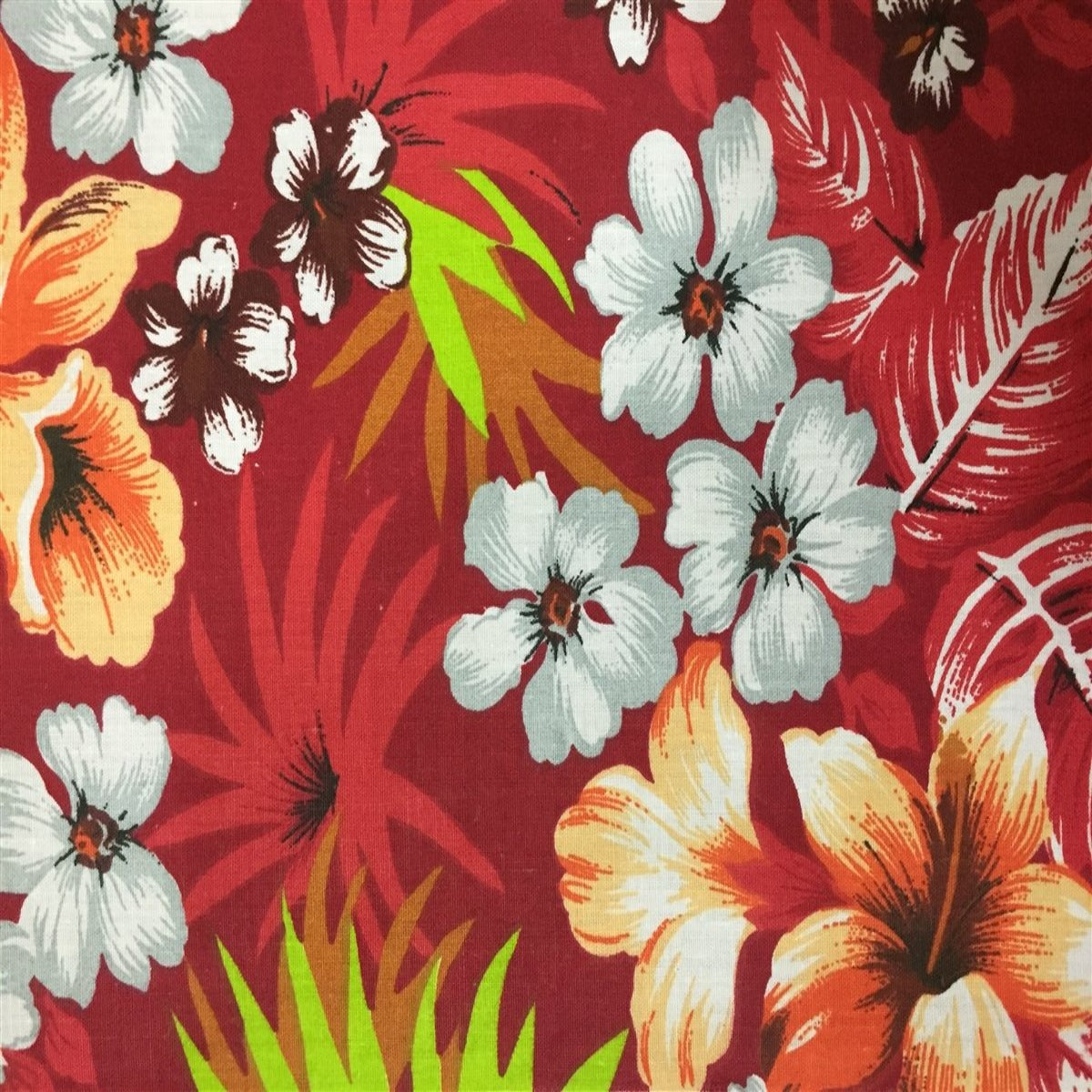 Hawaiian Print Poly Cotton Fabric - Prismatic Fiber Arts