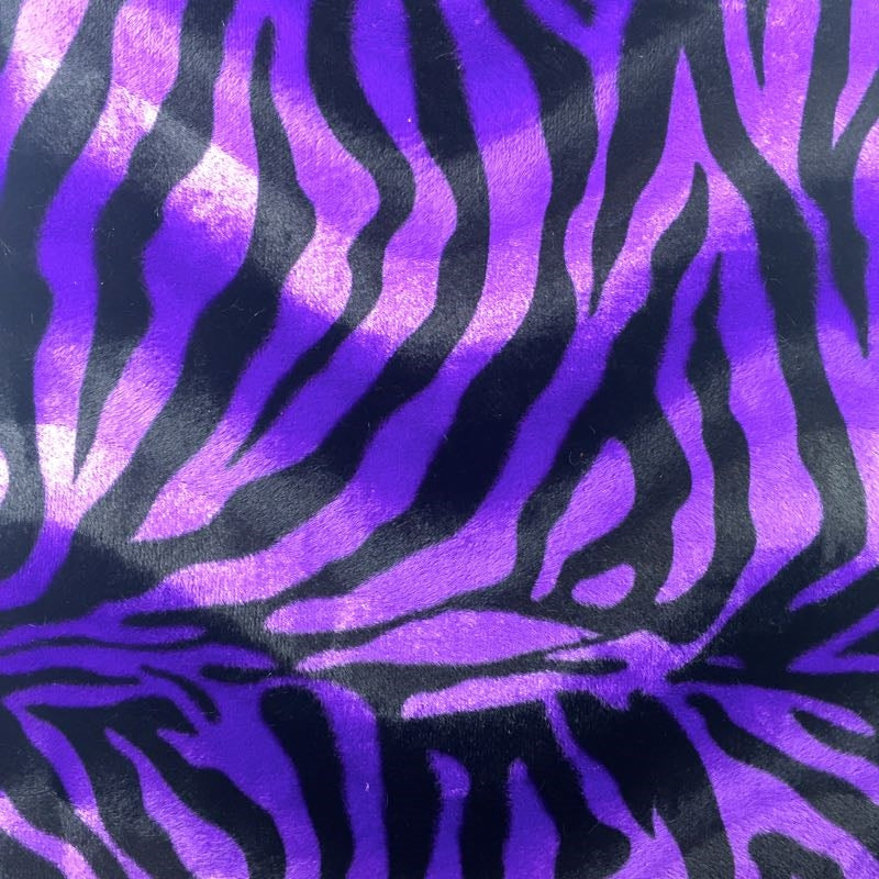 Big Zebra Print Velboa Faux Fur Fabric - Prismatic Fiber Arts