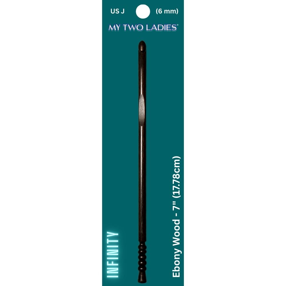 Infinity | Crochet Hook | Ebony | w/thumb print | 12 Sizes - Prismatic Fiber Arts
