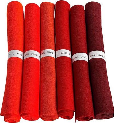 FabricLA Craft Felt Rolls 6 Pieces - 12" X 18" Inches Assorted Color Non-Woven Soft Felt Material - Acrylic Felt Roll for DIY Craftwork, Sewing and Patchwork - Autumn Colors - Prismatic Fiber Arts