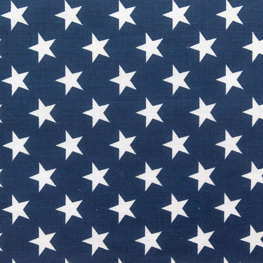 Patriotic Star Print Poly Cotton Fabric