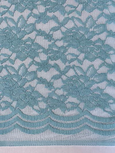 FabricLA | Nylon Spandex | Scallop Pattern | Lace Fabric | Aqua - Prismatic Fiber Arts