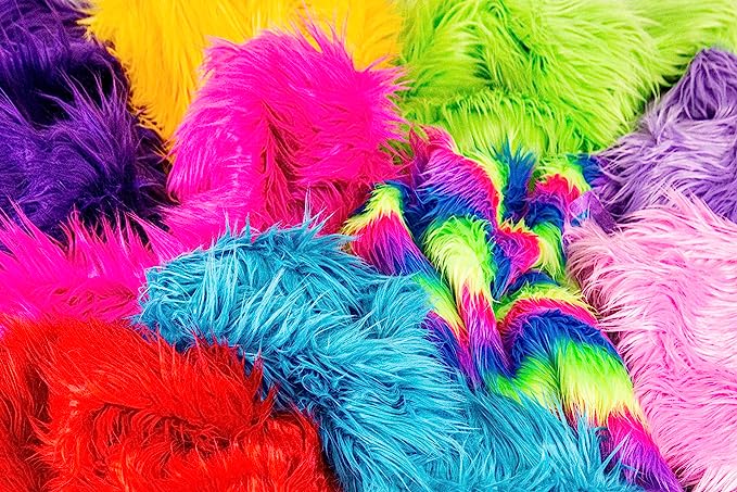 FabricLA Faux Fur Fabric Scraps | Many Colors - Prismatic Fiber Arts