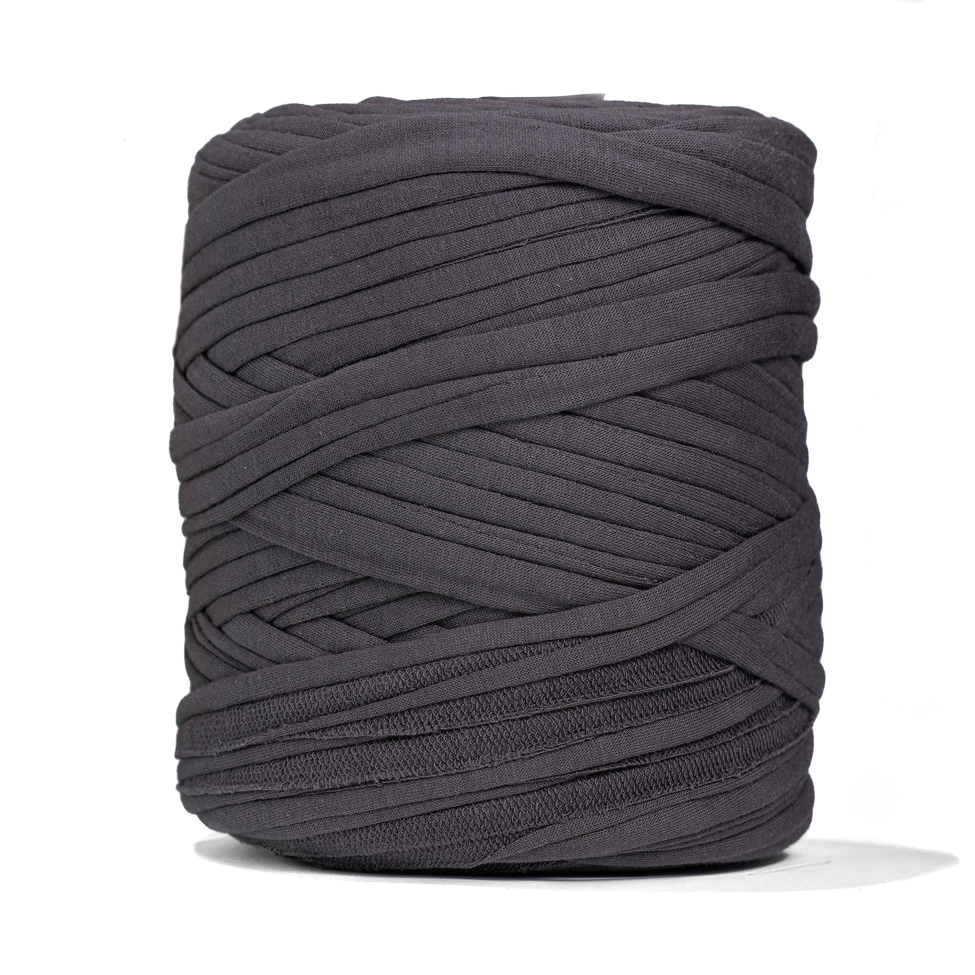 Recycled T-Shirt Fabric Yarn - Dark Gray Color - Prismatic Fiber Arts