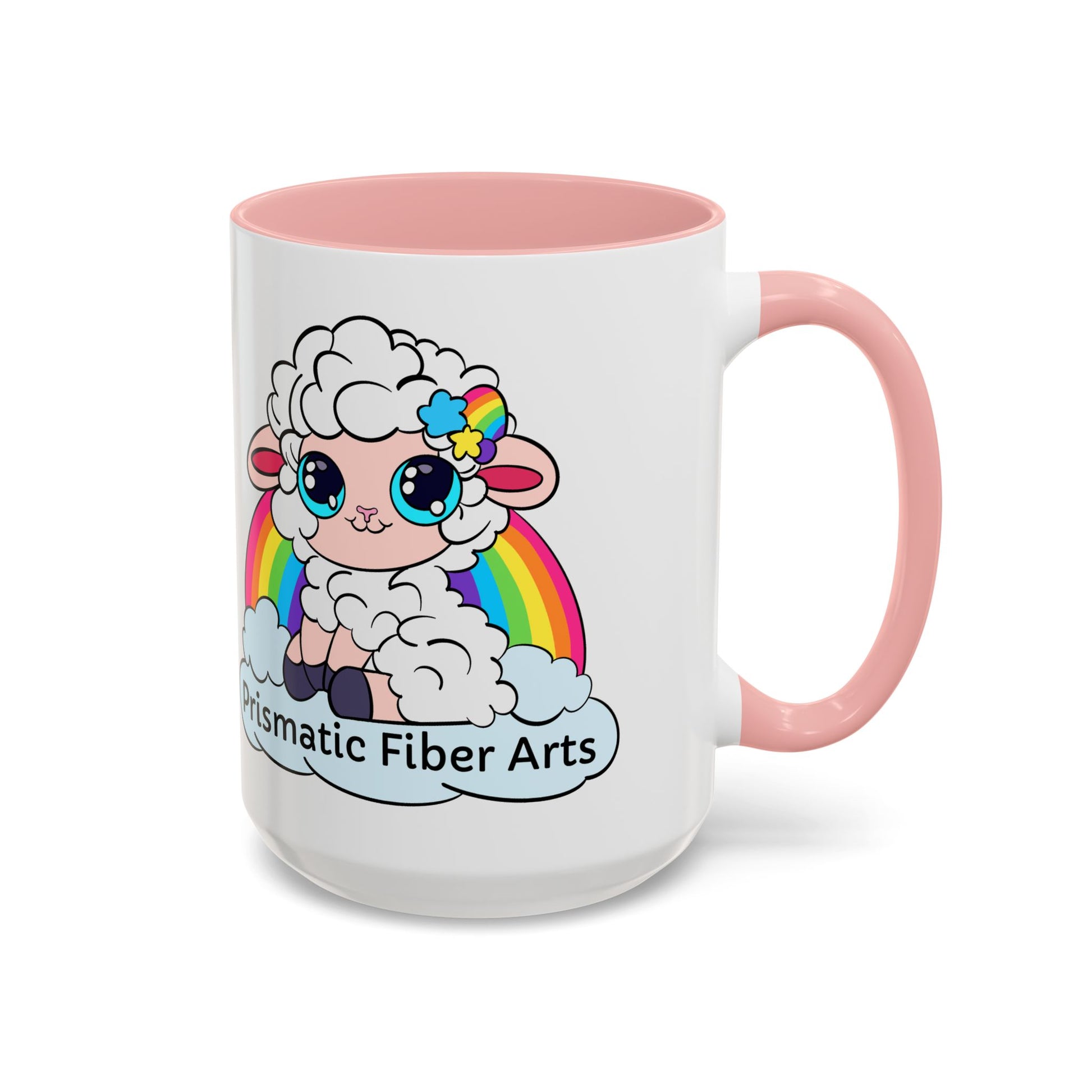 PFA "Logo" Accent Coffee Mug (11, 15oz) - Prismatic Fiber Arts