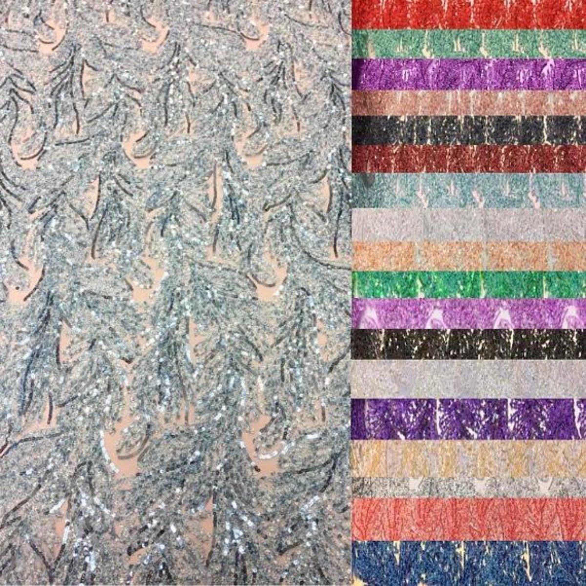 Cozy Pop Thread Floral Sequins Fabric - Prismatic Fiber Arts