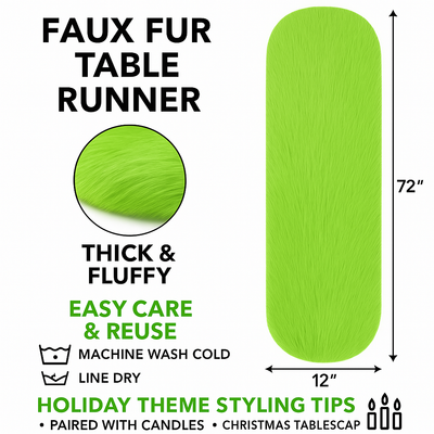 Luxurious Shaggy Faux Fur Tablecloth | Elegant Faux Fur for Dining Table by FabricLA - Prismatic Fiber Arts