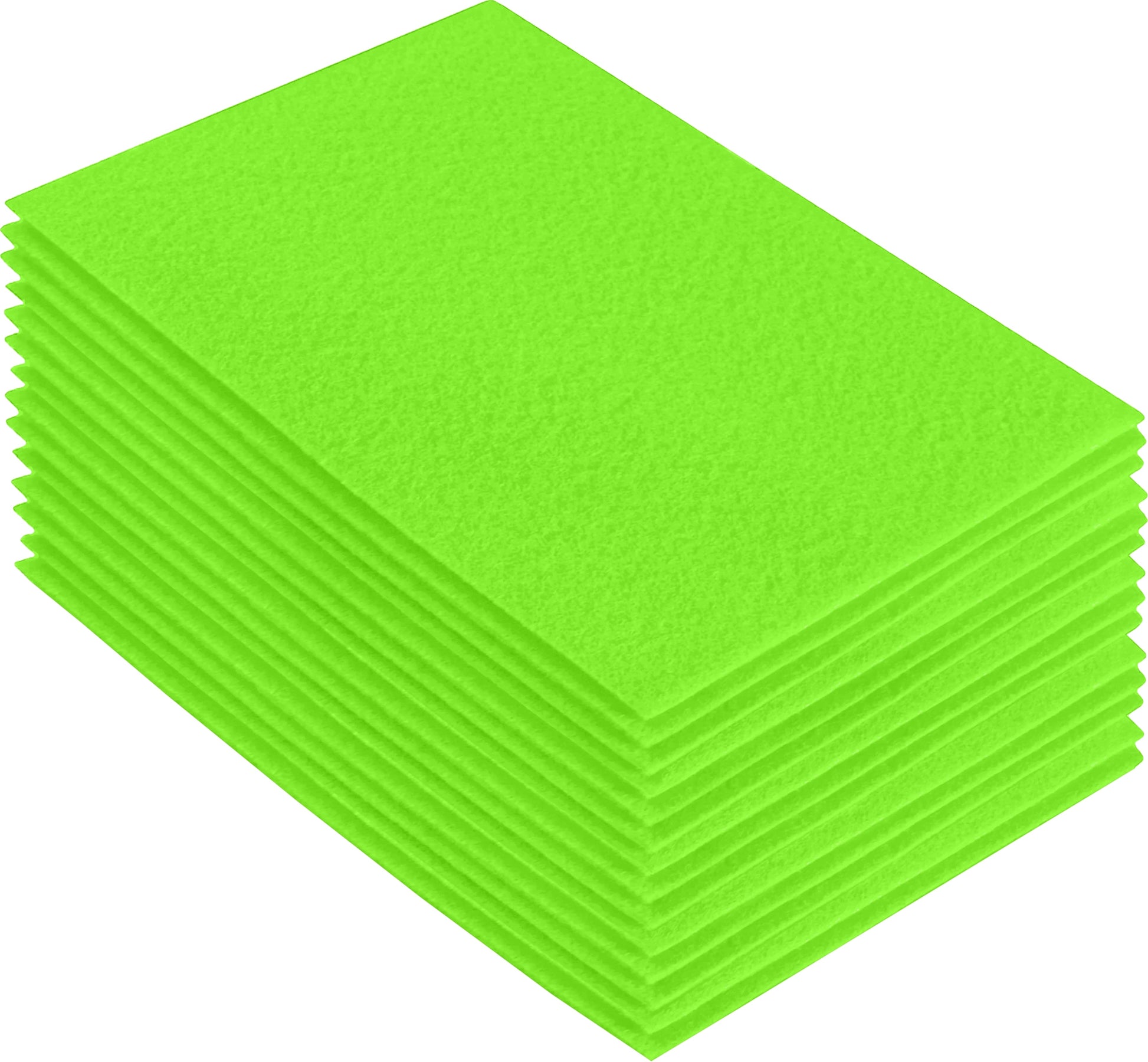 FabricLA Acrylic Felt Craft Sheet Packs – Neon Green | Soft 100% Acrylic Felt Sheets for DIY & Crafts - Prismatic Fiber Arts
