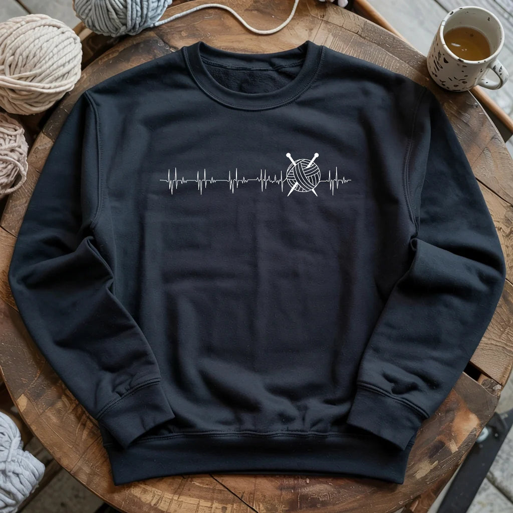 Knit heartbeat Sweatshirt - Prismatic Fiber Arts
