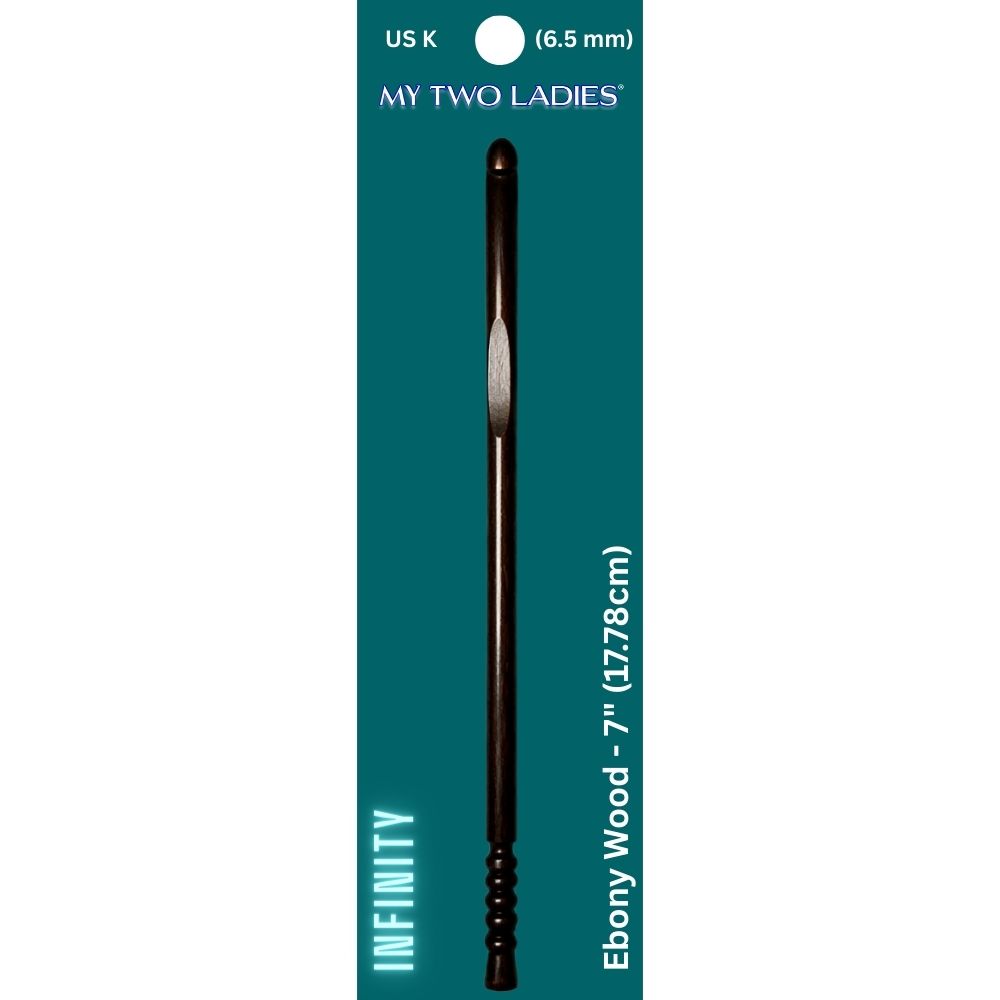 Infinity | Crochet Hook | Ebony | w/thumb print | 12 Sizes - Prismatic Fiber Arts