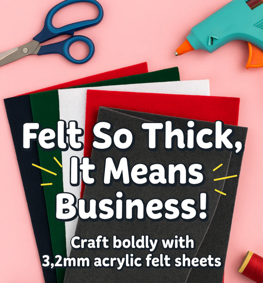 3.2mm Thick Acrylic Felt Sheets – 12"x18" Multi-Color or Single Color Options - Prismatic Fiber Arts