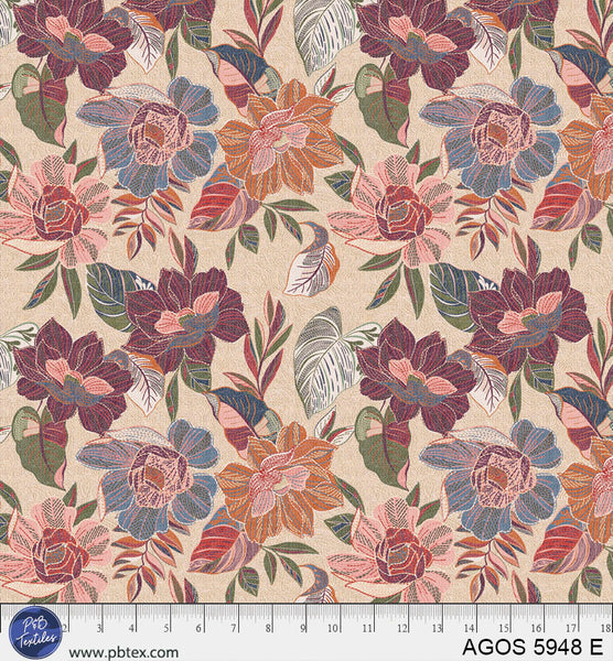 A Garden Of Stitches Natural Cream Florals 44"/45" Fabric Per Yard - Prismatic Fiber Arts
