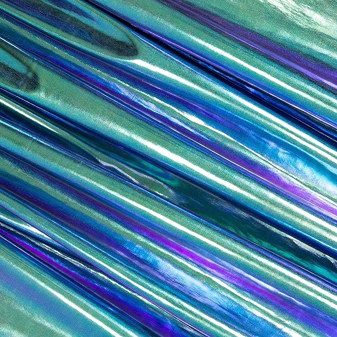Hologram Metallic Foil Spandex Knit Fabric 4-Way Stretch, 60" Inch Wide| Multicolor - Prismatic Fiber Arts