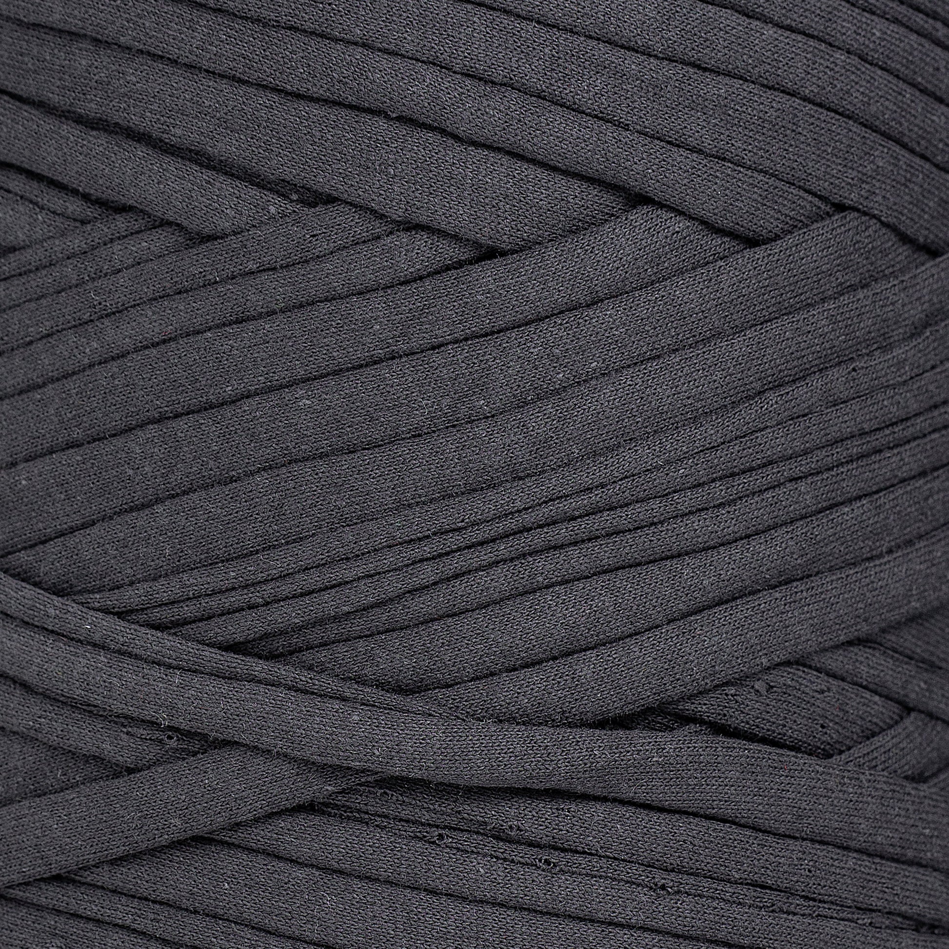 Recycled T-Shirt Fabric Yarn - Anthracite Color - Prismatic Fiber Arts