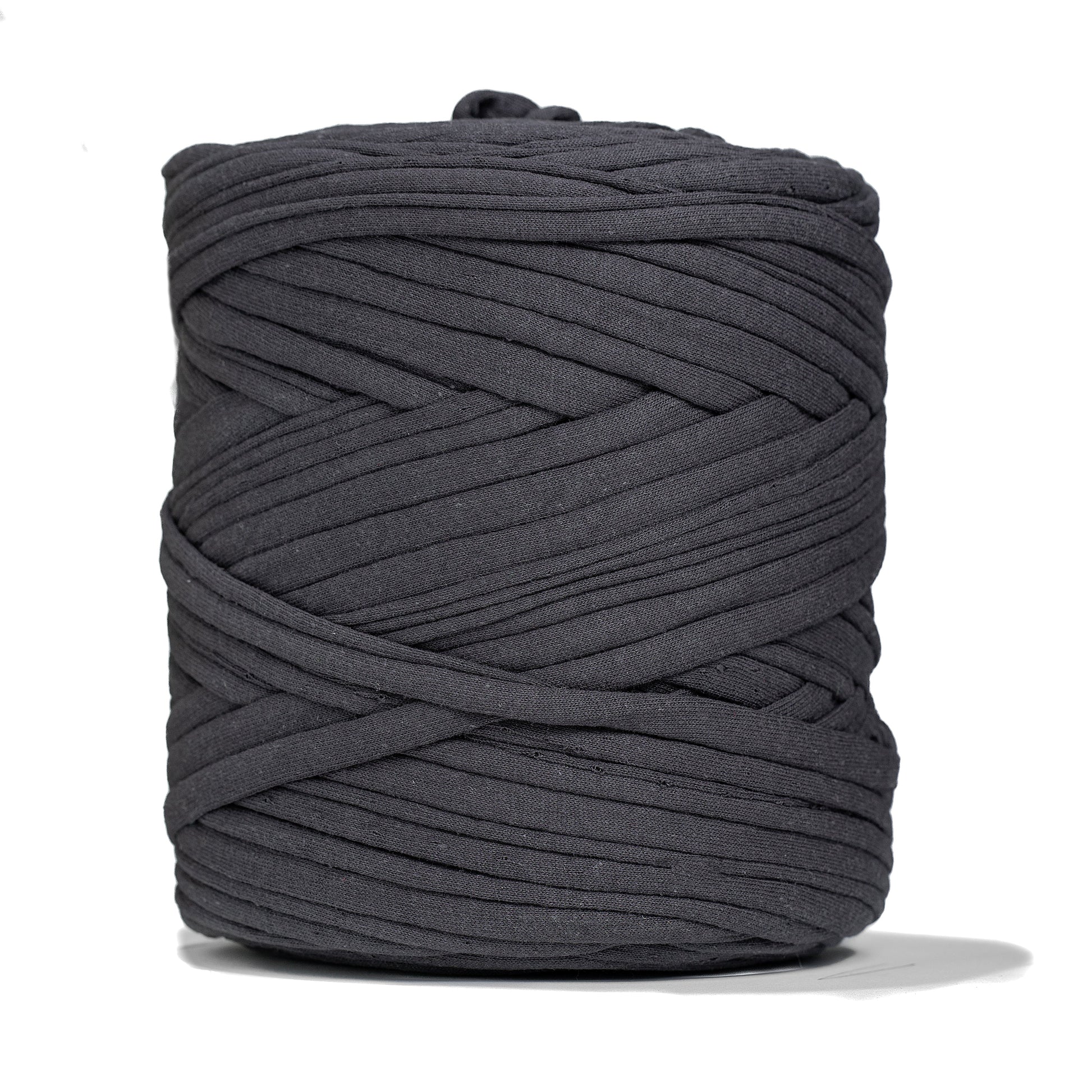 Recycled T-Shirt Fabric Yarn - Anthracite Color - Prismatic Fiber Arts