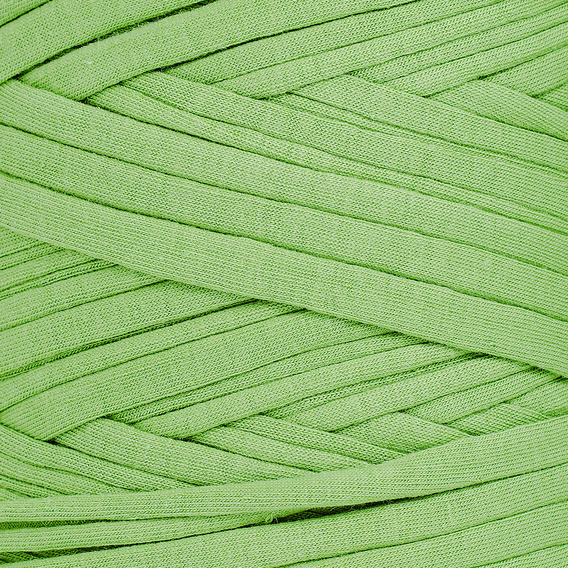 Recycled T-Shirt Fabric Yarn - Apple Green Color - Prismatic Fiber Arts