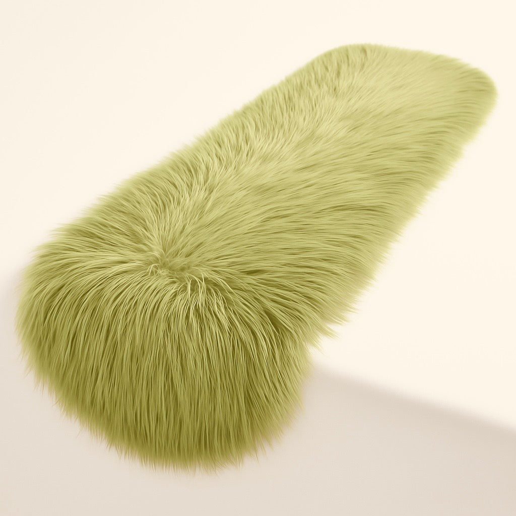 Faux Fur Table Runners – Elegant Decor for Every Occasion - Apple Green - Prismatic Fiber Arts
