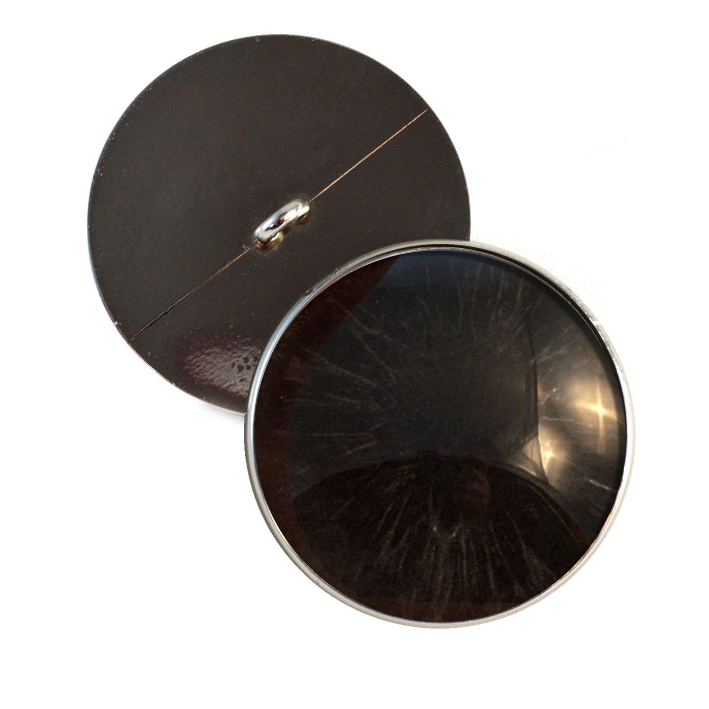 All Black Horror Sew-On Button Glass Eyes - Prismatic Fiber Arts
