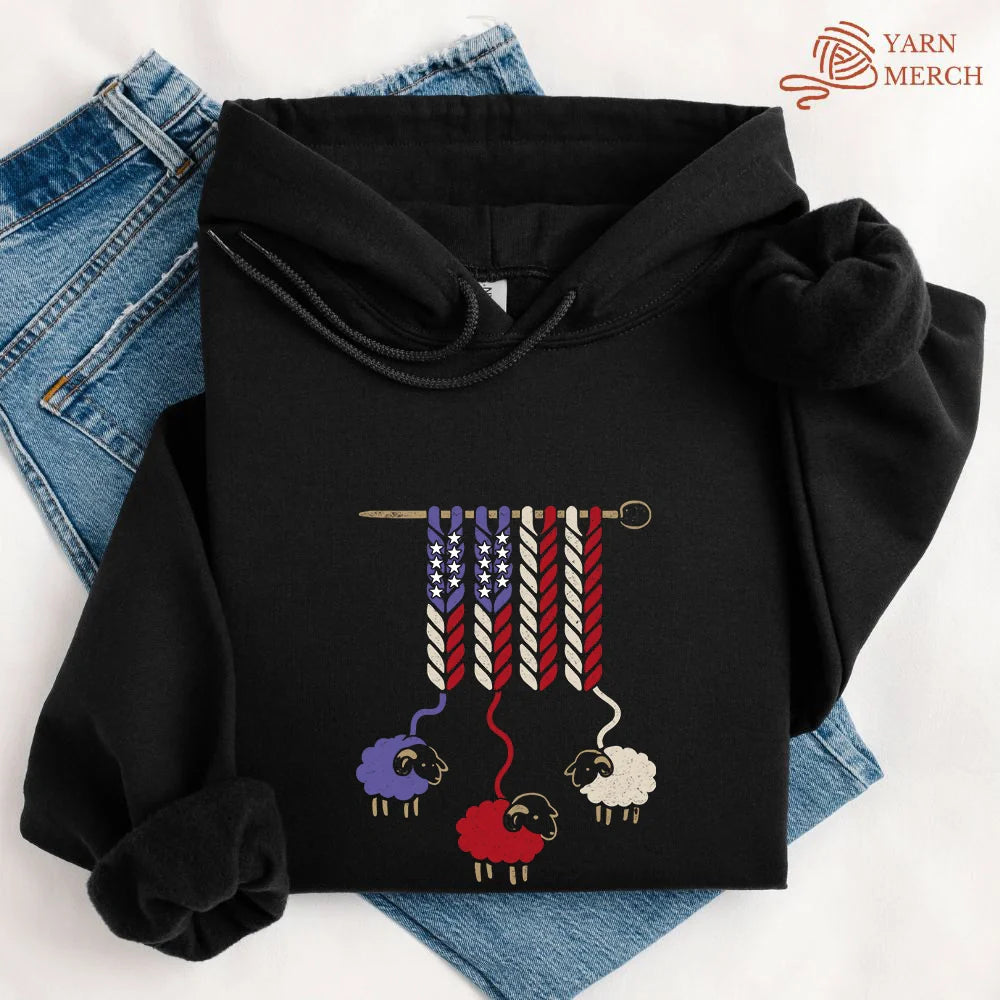 America Wool Hoodie - Prismatic Fiber Arts