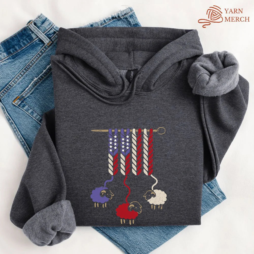 America Wool Hoodie - Prismatic Fiber Arts