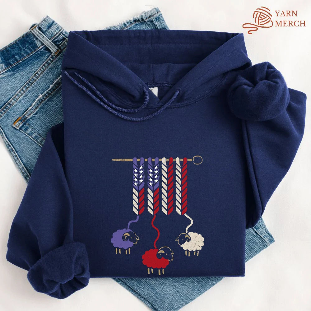 America Wool Hoodie - Prismatic Fiber Arts
