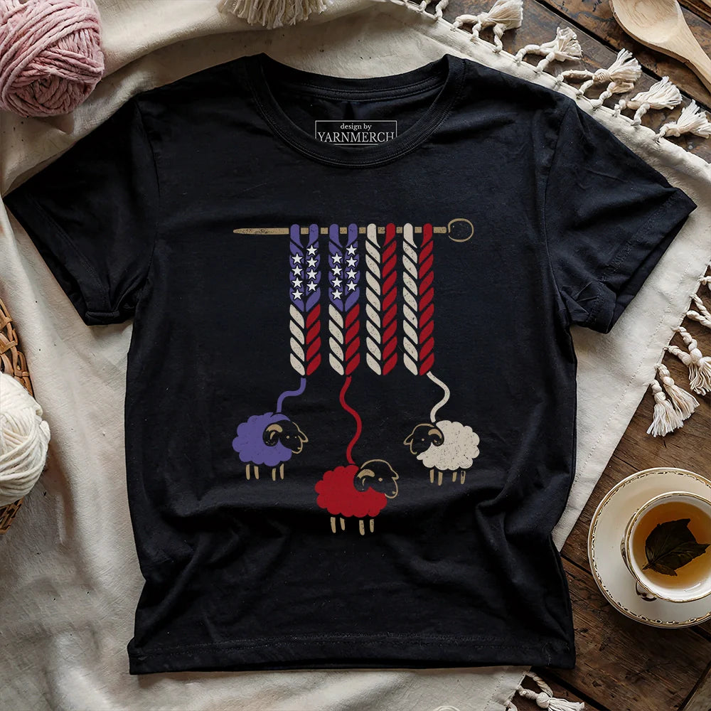 America Wool T-shirt - Prismatic Fiber Arts