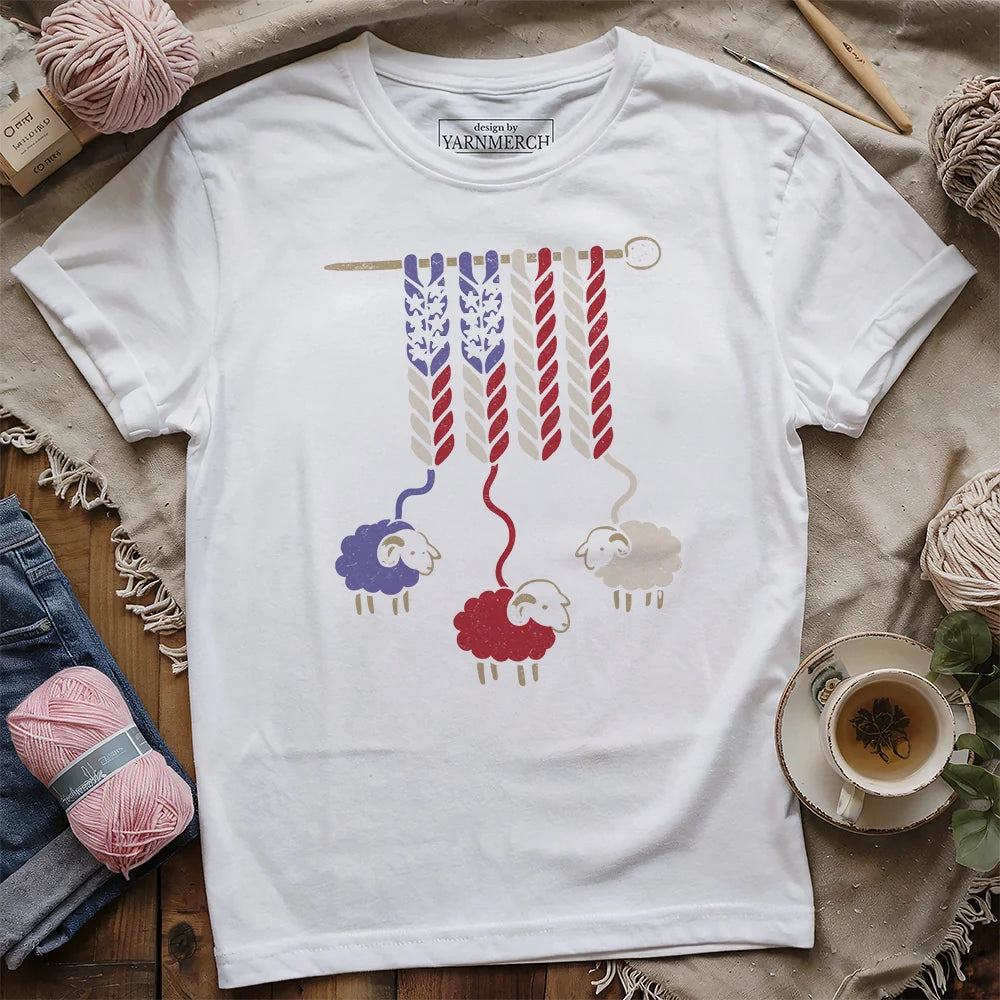 America Wool T-shirt - Prismatic Fiber Arts
