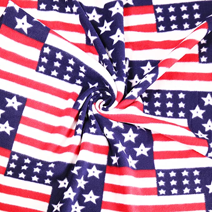 Fleece Fabric By The Yard | American Flag - Prismatic Fiber Arts