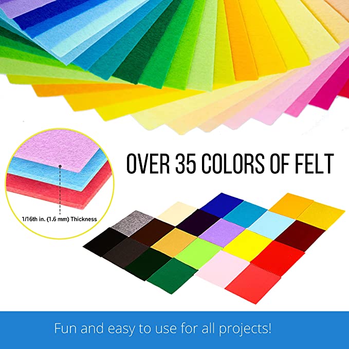FabricLA Acrylic Felt Craft Sheet Packs – Ivory | Soft 100% Acrylic Felt Sheets for DIY & Crafts - Prismatic Fiber Arts