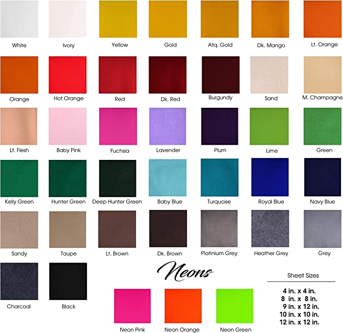 FabricLA Acrylic Felt Craft Sheet Packs – Ivory | Soft 100% Acrylic Felt Sheets for DIY & Crafts - Prismatic Fiber Arts