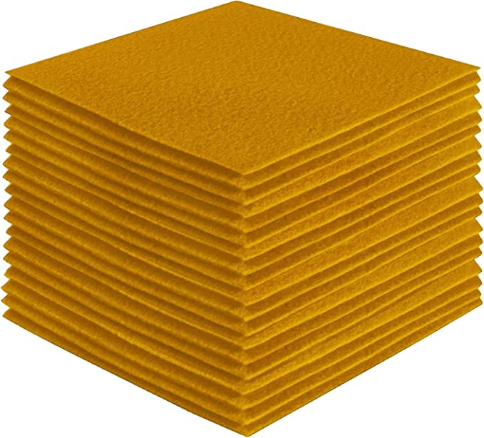 FabricLA Acrylic Felt Craft Sheet Packs – Antique Gold | Soft 100% Acrylic Felt Sheets for DIY & Crafts - Prismatic Fiber Arts