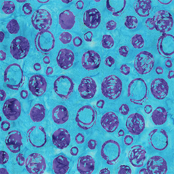 Aqua Bubble Celebration Cotton 44/45 Fabric Per Yard
